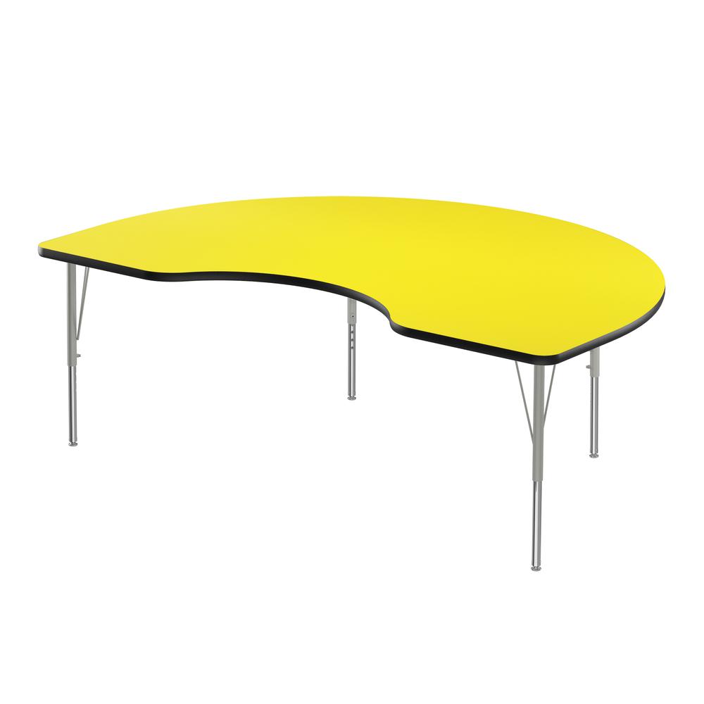 Deluxe High-Pressure Top Activity Tables, 48x72" KIDNEY YELLOW  SILVER MIST. Picture 1
