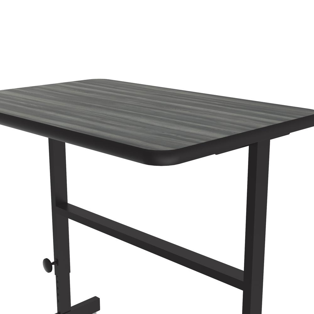 Deluxe High-Pressure Laminate Top Adjustable Standing  Height Work Station, 24x36", RECTANGULAR NEW ENGLAND DRIFTWOOD BLACK. Picture 7
