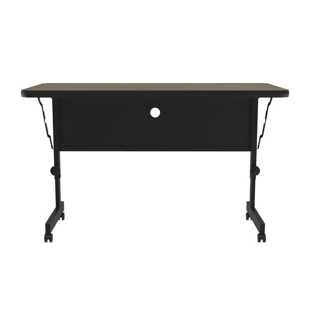 Deluxe High Pressure Top Flip Top Table 24x48", RECTANGULAR COLONIAL HICKORY, BLACK. Picture 9