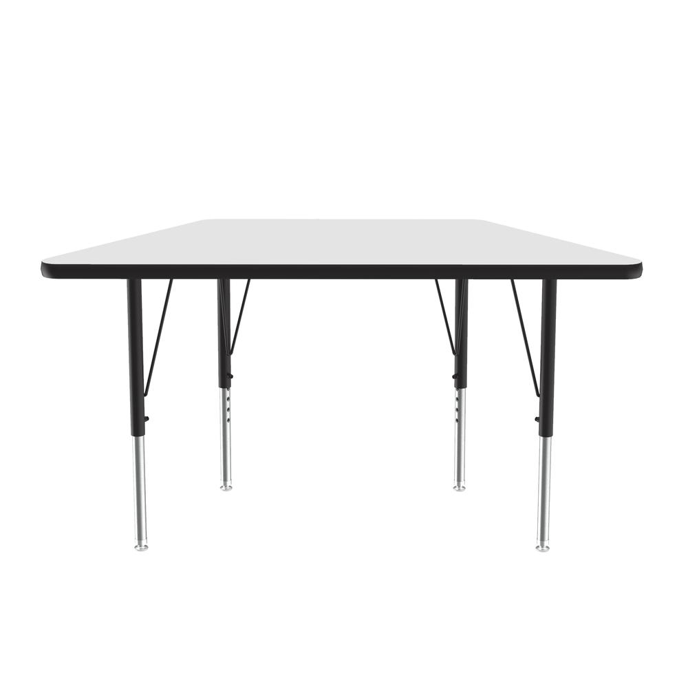 Markerboard-Dry Erase  Deluxe High Pressure Top - Activity Tables, 24x48", TRAPEZOID FROSTY WHITE BLACK/CHROME. Picture 5