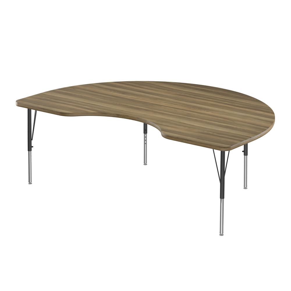 Deluxe High-Pressure Top Activity Tables 48x72", KIDNEY COLONIAL HICKORY BLACK/CHROME. Picture 1