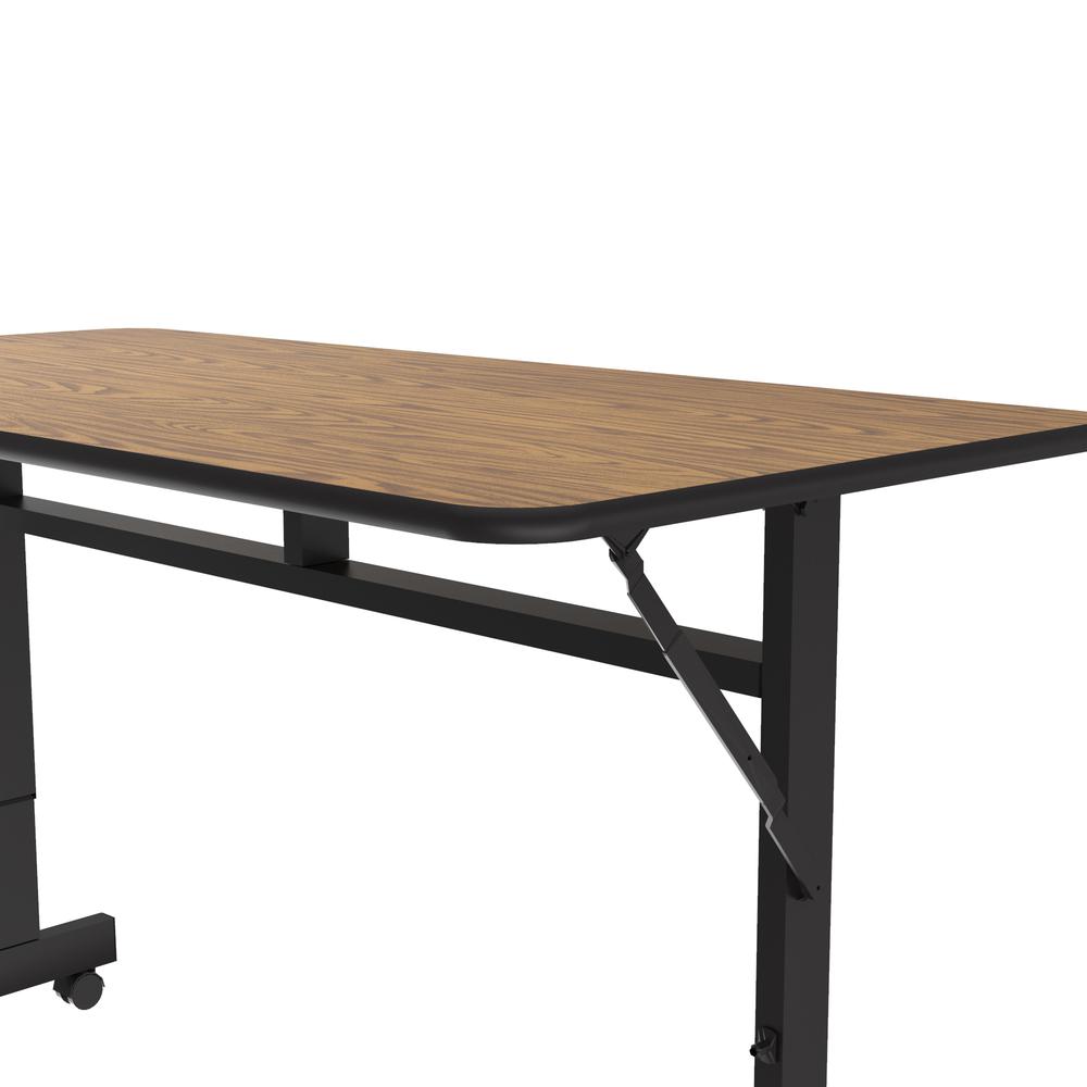 Econline Flip Top Tables, 24x48", RECTANGULAR, MEDIUM OAK BLACK. Picture 1