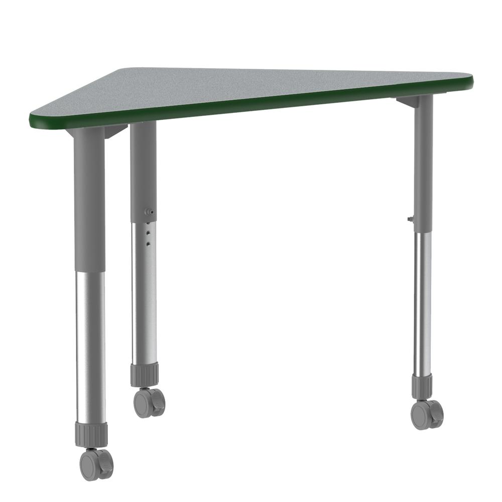 Commercial Lamiante Top Collaborative Desk with Casters 41x23" WING, GRAY GRANITE, GRAY/CHROME. Picture 8