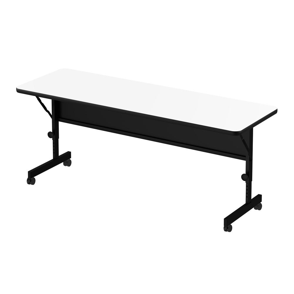 Markerboard-Dry Erase - Deluxe High Pressure Top Flip Top Table, 24x72", RECTANGULAR, FROSTY WHITE, BLACK. Picture 1