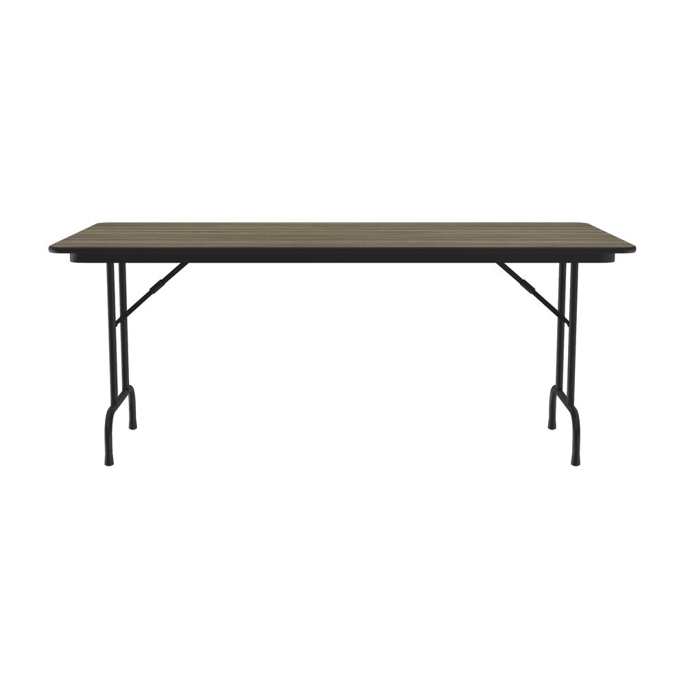 Deluxe High Pressure Top Folding Table, 36x96", RECTANGULAR, COLONIAL HICKORY, BLACK. Picture 8