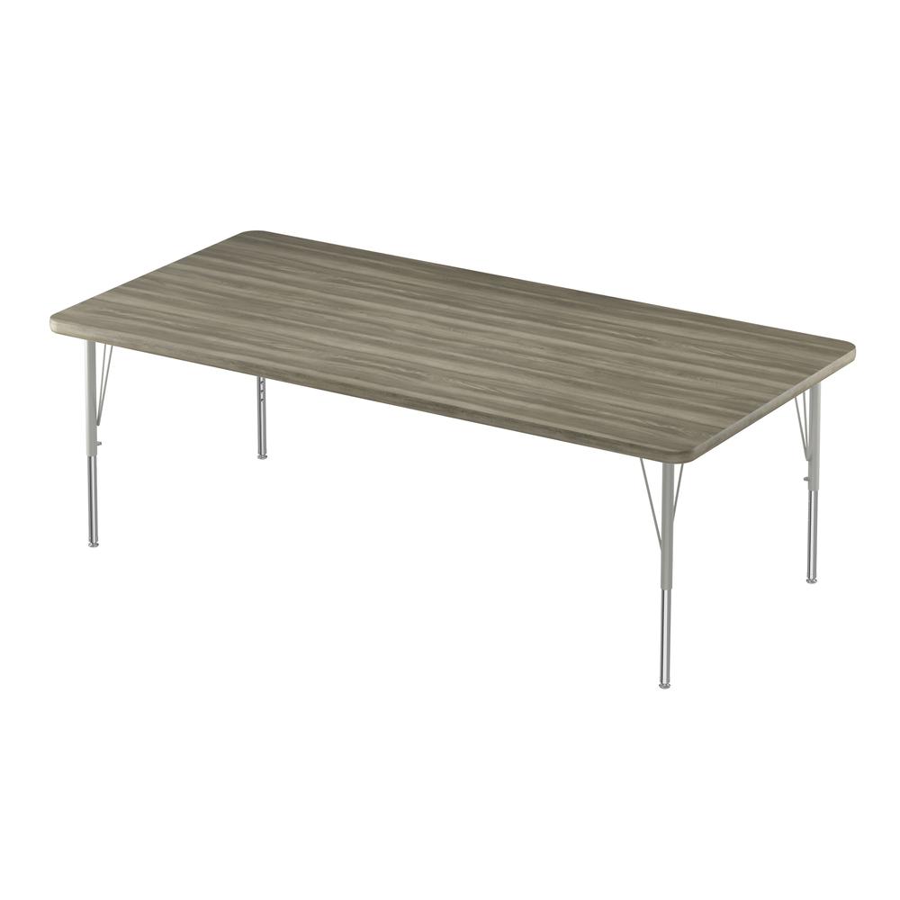 Deluxe High-Pressure Top Activity Tables 36x60" RECTANGULAR NEW ENGLAND DRIFTWOOD, SILVER MIST. Picture 1