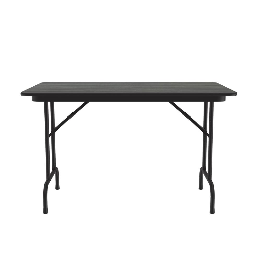 Deluxe High Pressure Top Folding Table 30x48", RECTANGULAR NEW ENGLAND DRIFTWOOD BLACK. Picture 2