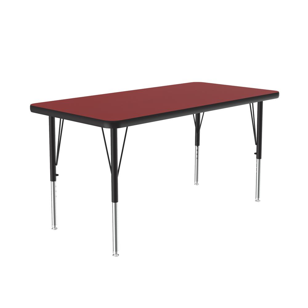 Deluxe High-Pressure Top Activity Tables, 24x60" RECTANGULAR RED, BLACK/CHROME. Picture 5