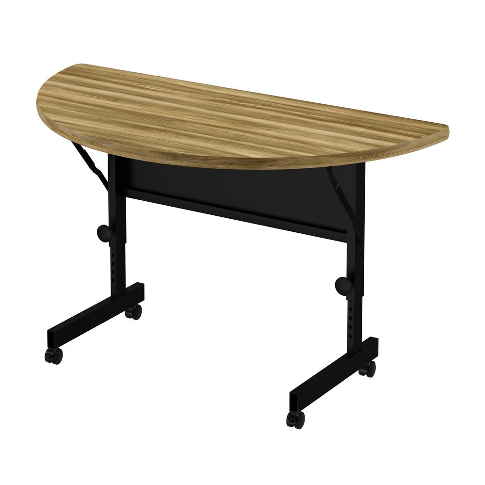 Deluxe High Pressure Top Flip Top Table, 24x48" RECTANGULAR, COLONIAL HICKORY BLACK. Picture 1