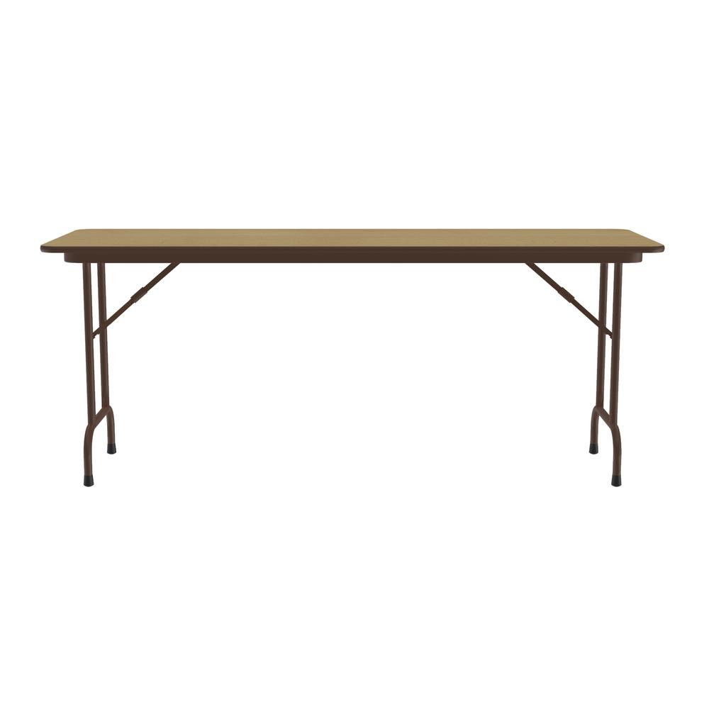 Deluxe High Pressure Top Folding Table, 24x72", RECTANGULAR, FUSION MAPLE, BROWN. Picture 2