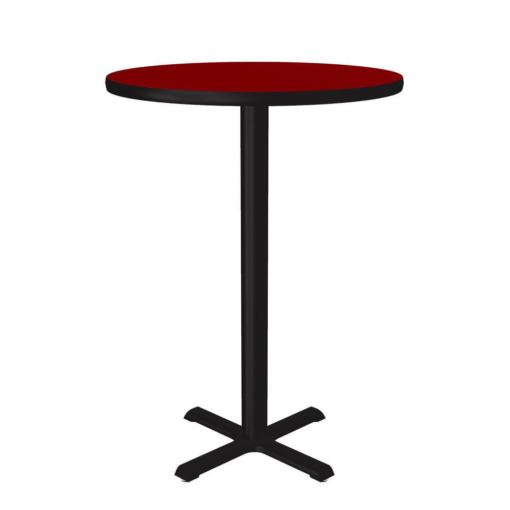 Bar Stool/Standing Height Deluxe High-Pressure Café and Breakroom Table 24x24", ROUND, RED BLACK. Picture 1