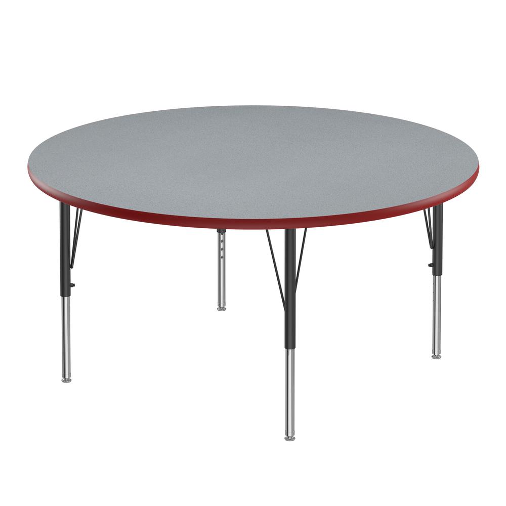 Commercial Laminate Top Activity Tables, 48x48" ROUND GRAY GRANITE, BLACK/CHROME. Picture 1