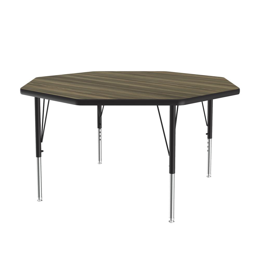 Deluxe High-Pressure Top Activity Tables, 48x48" OCTAGONAL COLONIAL HICKORY BLACK/CHROME. Picture 2