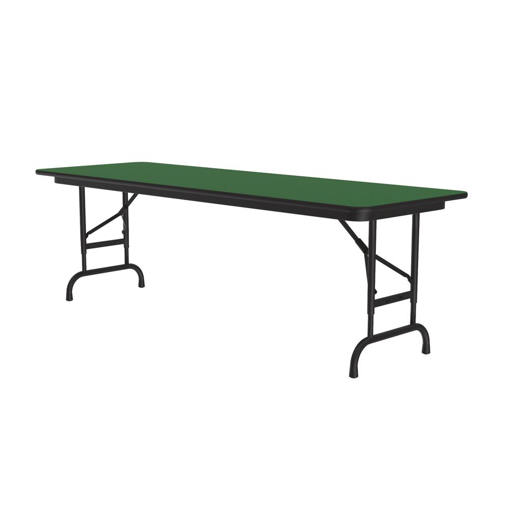 Adjustable Height High Pressure Top Folding Table, 24x72", RECTANGULAR, GREEN, BLACK. Picture 2
