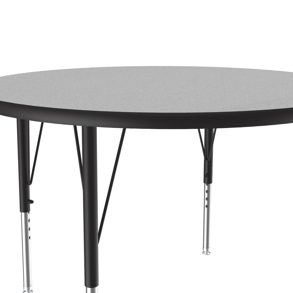 Commercial Laminate Top Activity Tables, 36x36" ROUND GRAY GRANITE, BLACK/CHROME. Picture 3