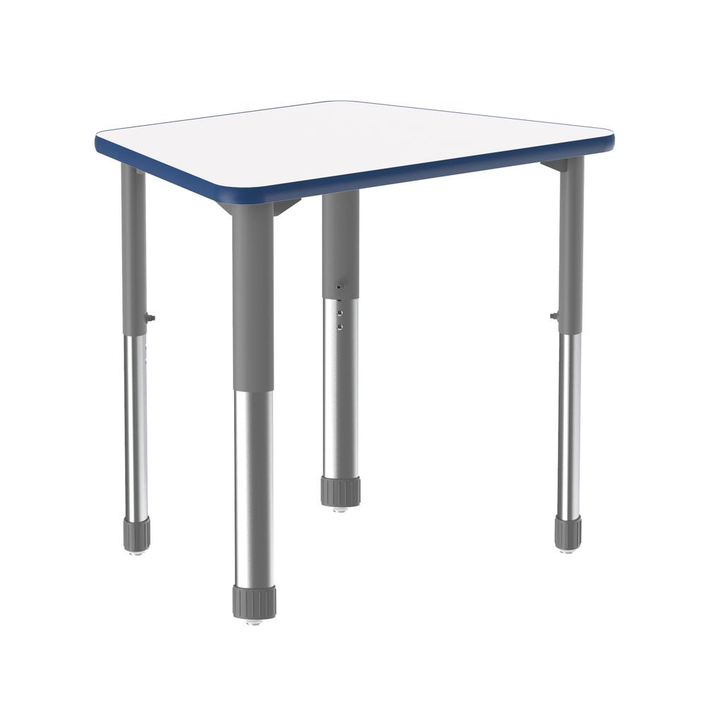 Markerboard-Dry Erase High Pressure Collaborative Desk 33x23", TRAPEZOID, FROSTY WHITE, GRAY/CHROME. Picture 6