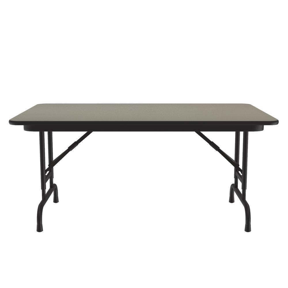 Adjustable Height High Pressure Top Folding Table 30x48", RECTANGULAR, SAVANNAH SAND, BLACK. Picture 1
