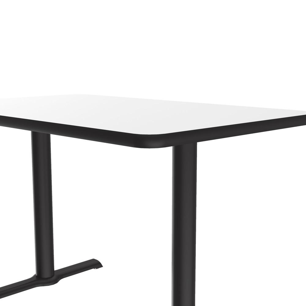 Table Height Deluxe High-Pressure Café and Breakroom Table 30x48", RECTANGULAR, WHITE BLACK. Picture 4