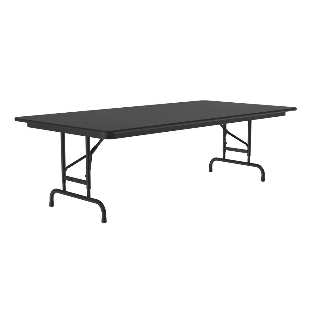 Adjustable Height Thermal Fused Laminate Top Folding Table, 36x96" RECTANGULAR BLACK GRANITE, BLACK. Picture 2