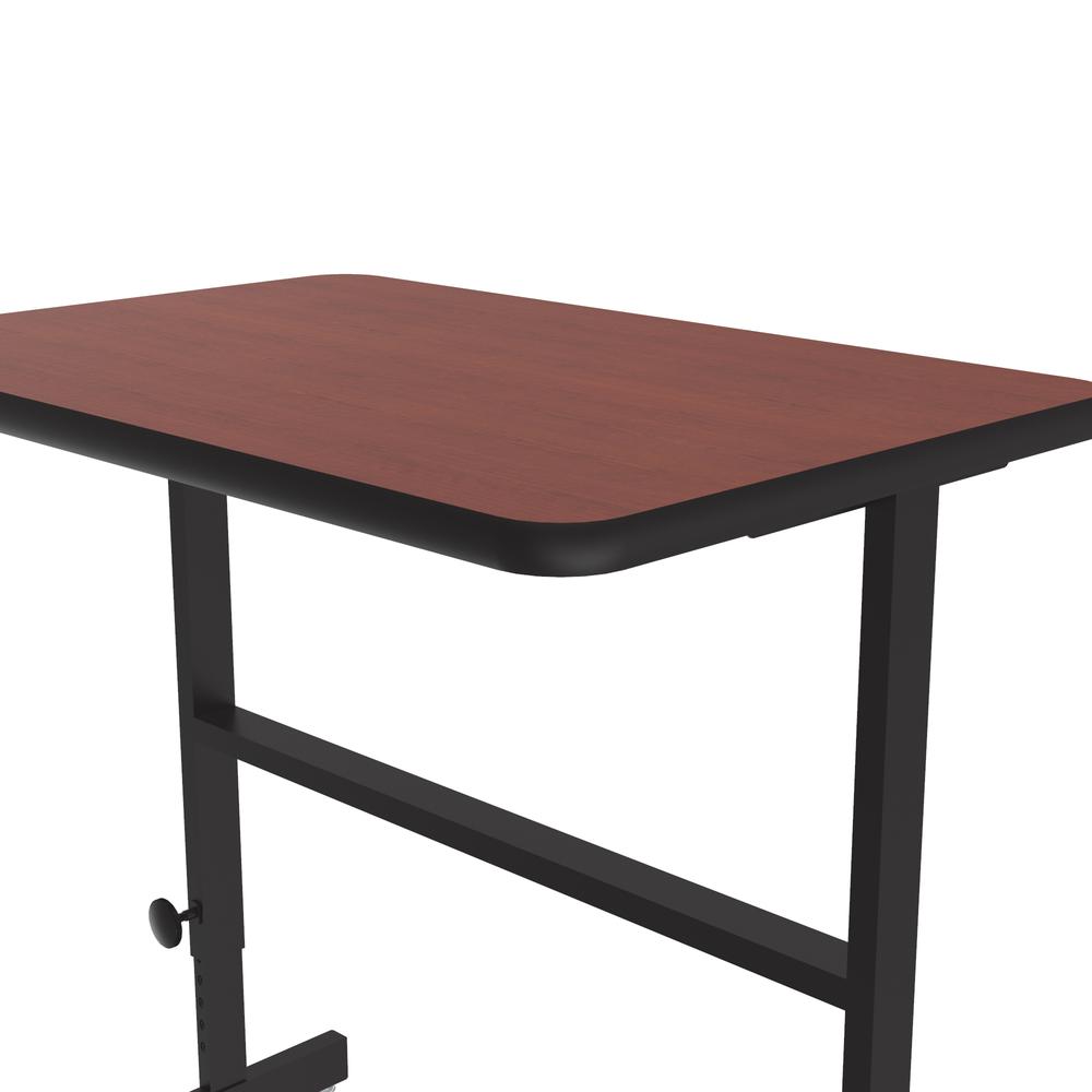 Deluxe High-Pressure Laminate Top Adjustable Standing  Height Work Station, 24x36" RECTANGULAR CHERRY BLACK. Picture 8