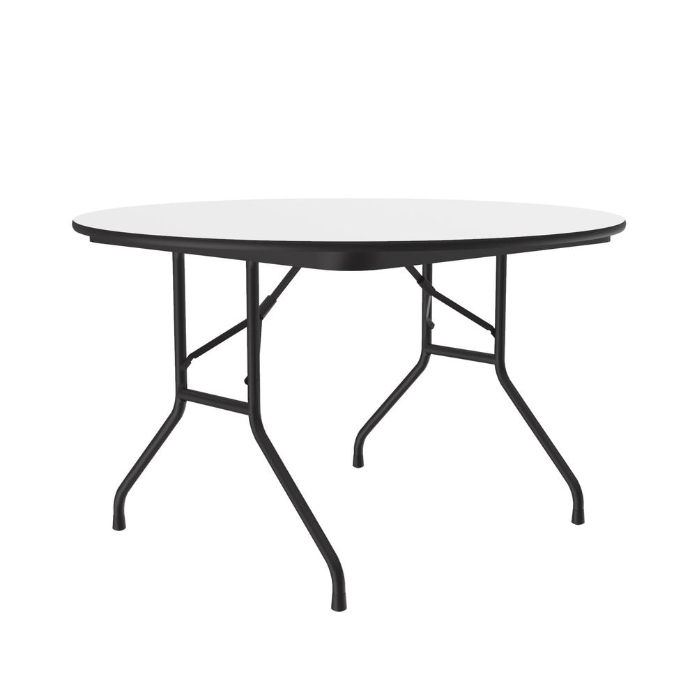Deluxe High Pressure Top Folding Table, 48x48", ROUND, WHITE, BLACK. Picture 8