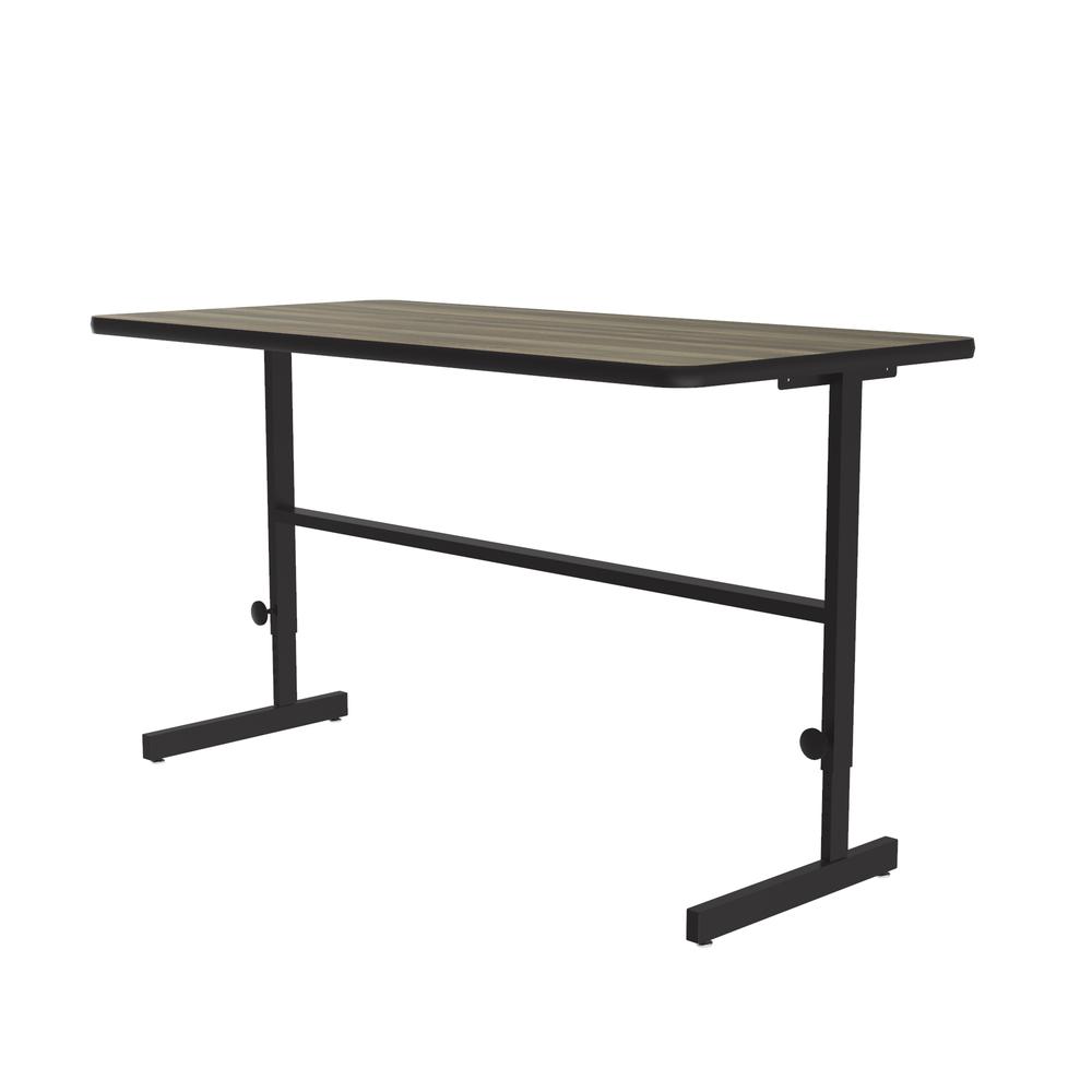Deluxe High-Pressure Laminate Top Adjustable Standing  Height Work Station, 30x60" RECTANGULAR, COLONIAL HICKORY BLACK. Picture 2