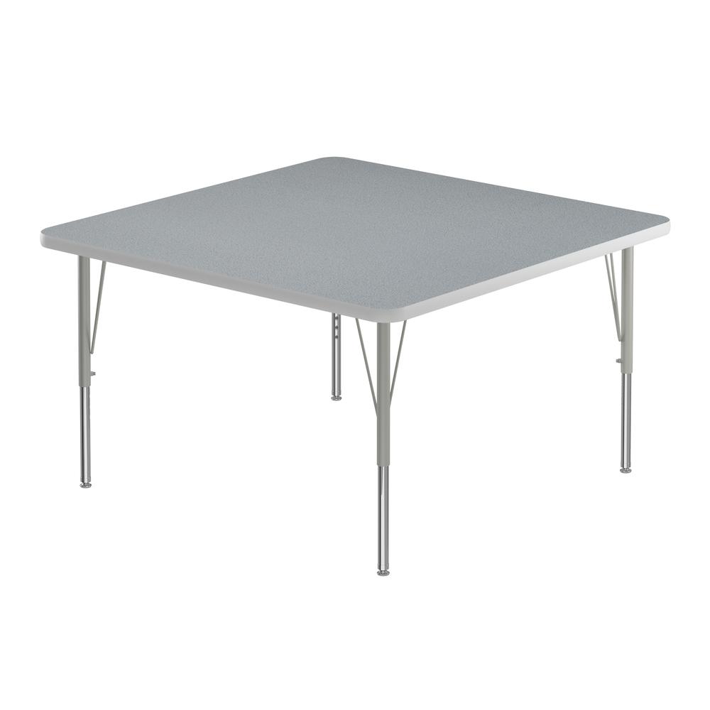 Commercial Laminate Top Activity Tables 48x48" SQUARE, GRAY GRANITE SILVER MIST. Picture 1