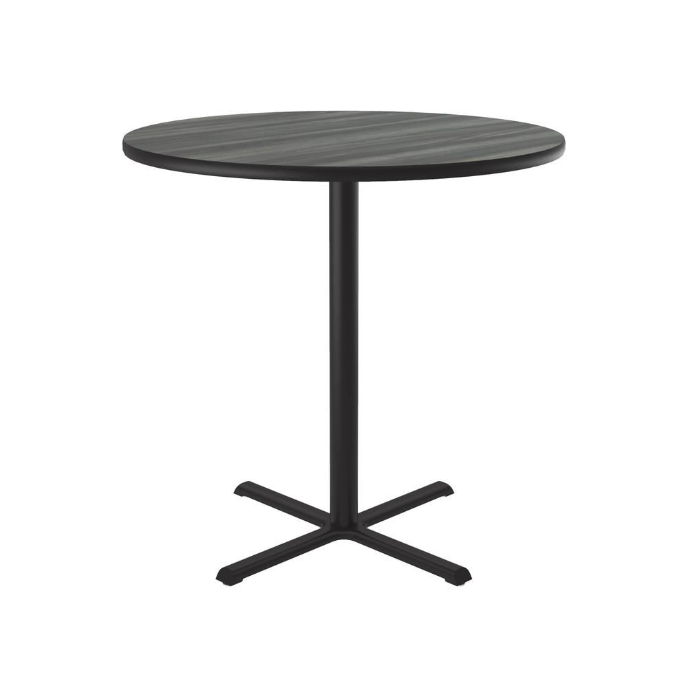 Bar Stool/Standing Height Deluxe High-Pressure Café and Breakroom Table 48x48", ROUND, NEW ENGLAND DRIFTWOOD, BLACK. Picture 7