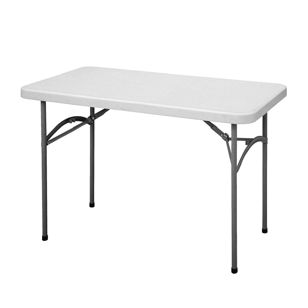 Economy Blow-Molded Plastic Folding Table 24x48", RECTANGULAR, GRAY GRANITE, CHARCOAL. Picture 1