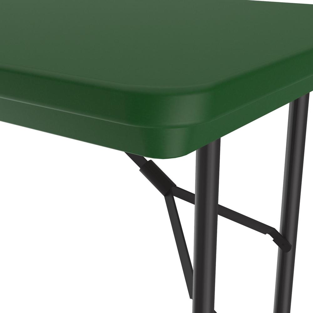 Commercial Blow-Molded Plastic Folding Table 24x48", RECTANGULAR, GREEN, BLACK. Picture 8