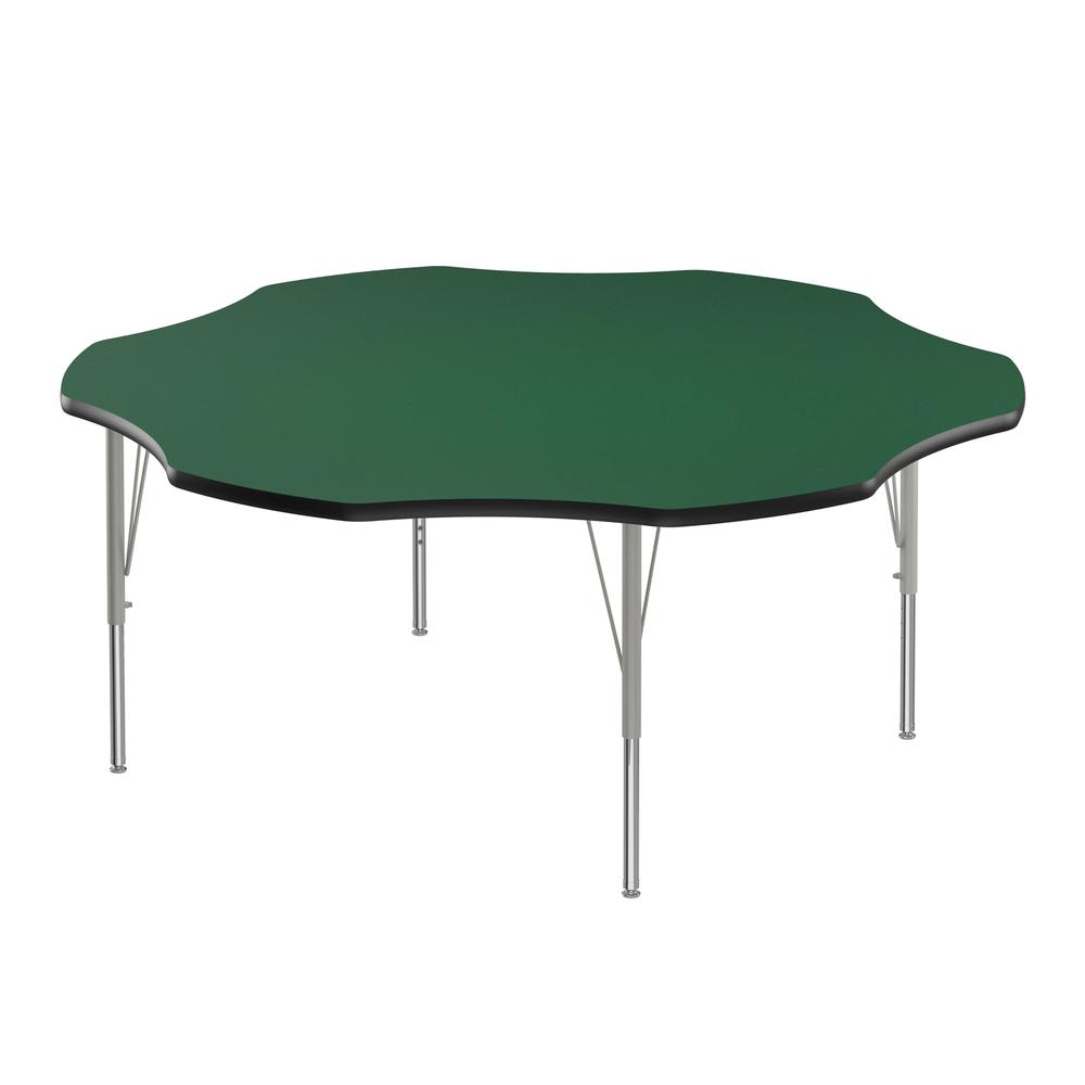 Deluxe High-Pressure Top Activity Tables, 60x60", FLOWER, GREEN, SILVER MIST. Picture 1