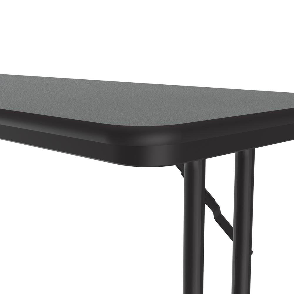 Deluxe High-Pressure Folding Seminar Table with Off-Set Leg, 18x96" RECTANGULAR MONTANA GRANITE, BLACK. Picture 7