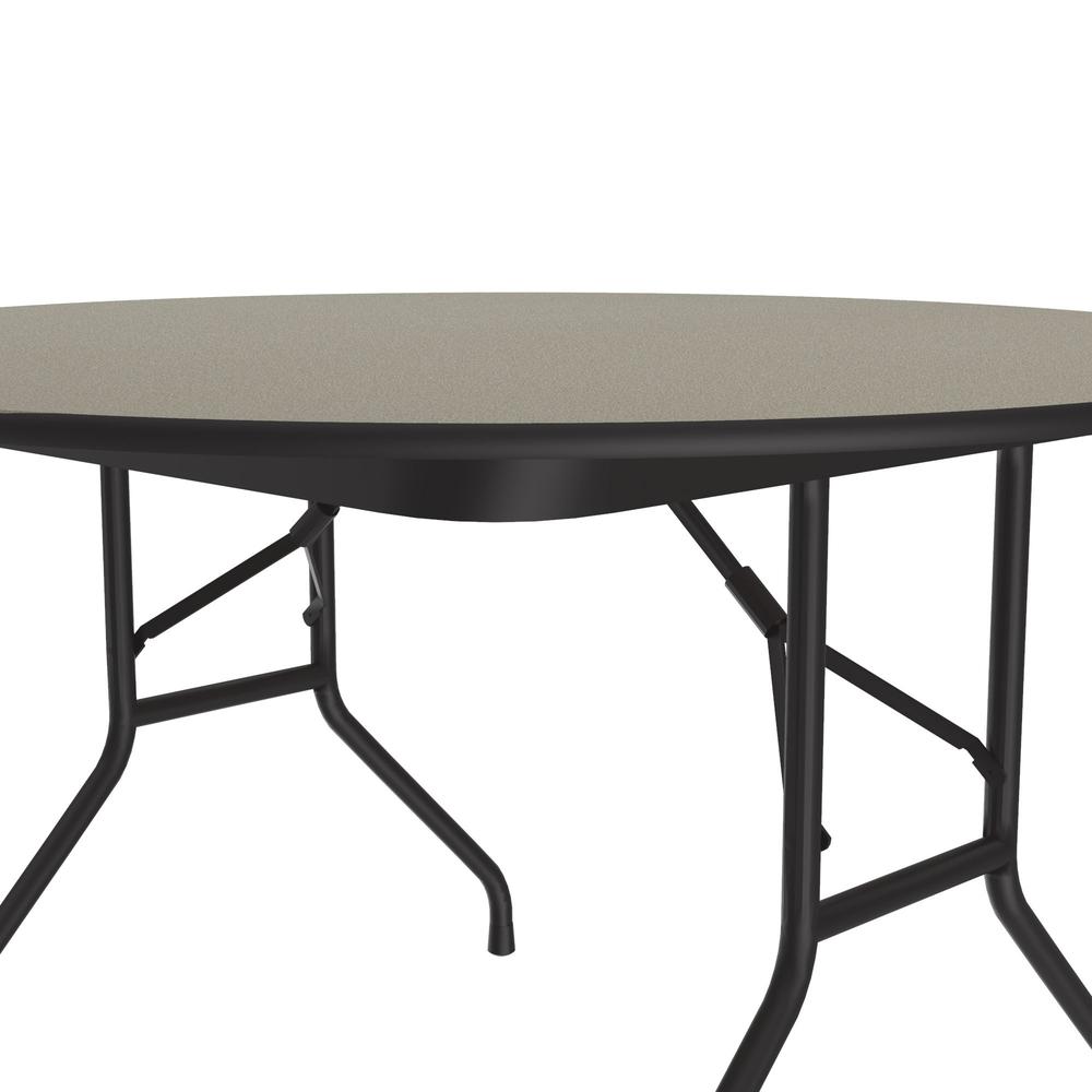 Deluxe High Pressure Top Folding Table, 48x48" ROUND SAVANNAH SAND BLACK. Picture 8