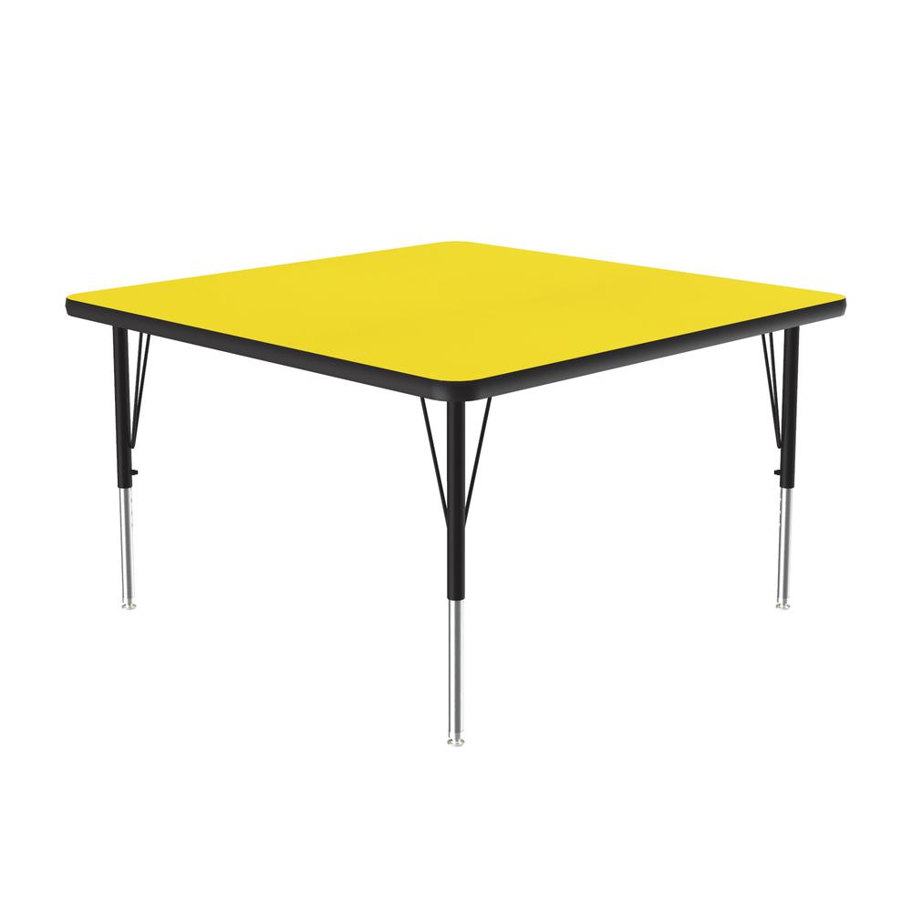 Deluxe High-Pressure Top Activity Tables 36x36", SQUARE, YELLOW  BLACK/CHROME. Picture 2