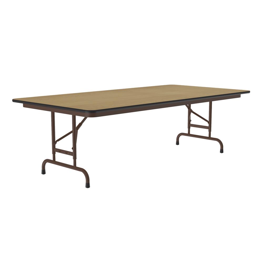 Adjustable Height High Pressure Top Folding Table, 36x72" RECTANGULAR FUSION MAPLE, BROWN. Picture 2