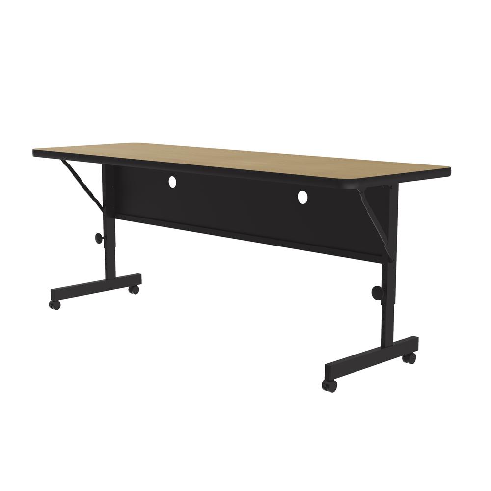 Deluxe High Pressure Top Flip Top Table 24x72", RECTANGULAR FUSION MAPLE, BLACK. Picture 2