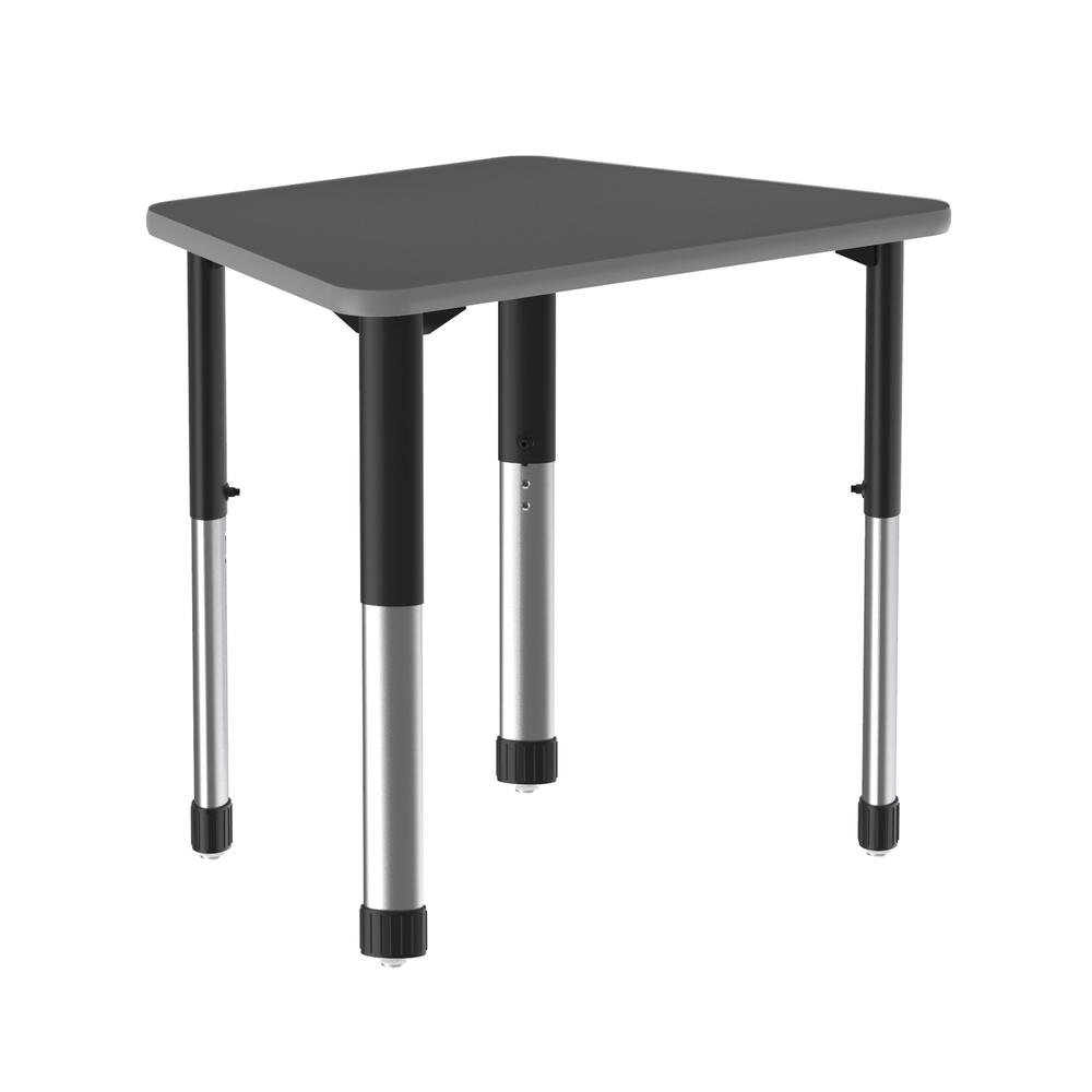 Commercial Lamiante Top Collaborative Desk, 33x23", TRAPEZOID BLACK GRANITE BLACK/CHROME. Picture 6