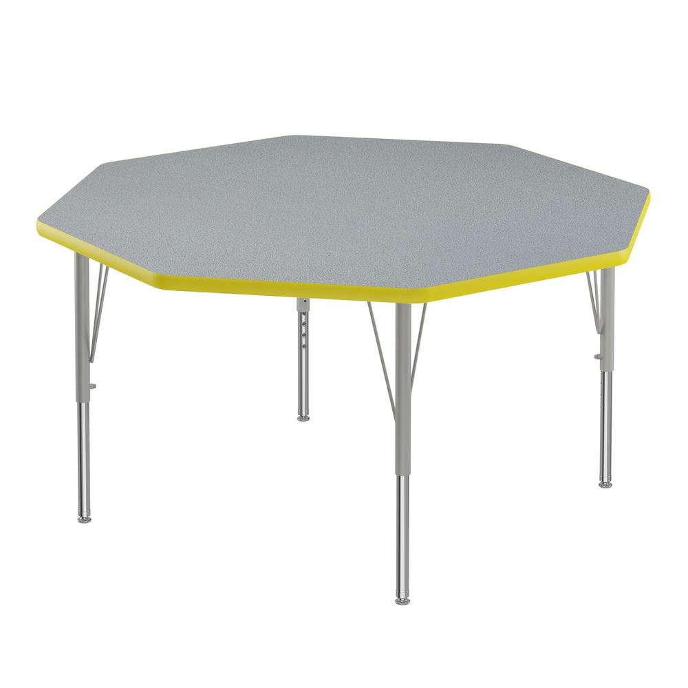 Commercial Laminate Top Activity Tables 48x48", OCTAGONAL GRAY GRANITE BLACK/CHROME. Picture 151