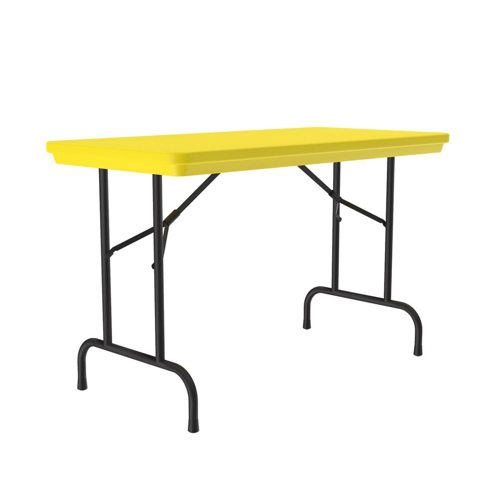 Commercial Blow-Molded Plastic Folding Table 24x48", RECTANGULAR, YELLOW BLACK. Picture 4