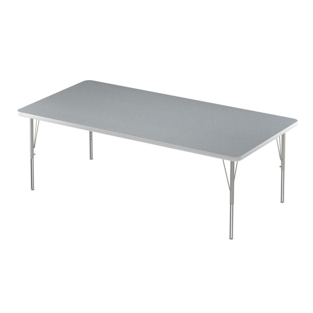 Commercial Laminate Top Activity Tables, 36x72", RECTANGULAR, GRAY GRANITE, SILVER MIST. Picture 1