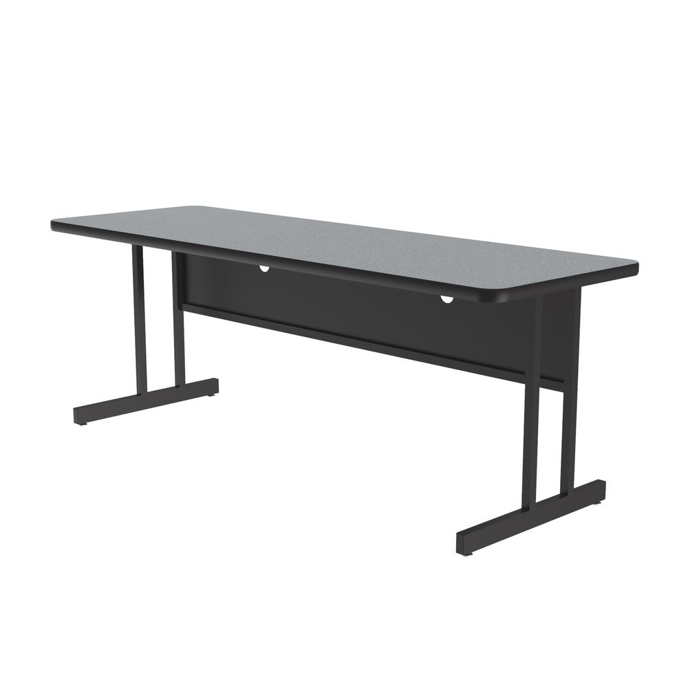 Keyboard Height Commercial Laminate Top Computer/Student Desks 24x60" RECTANGULAR, GRAY GRANITE, BLACK. Picture 1