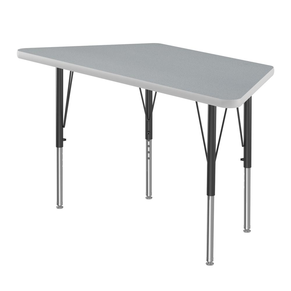 Deluxe High-Pressure Top Activity Tables, 24x48" TRAPEZOID GRAY GRANITE BLACK/CHROME. Picture 2
