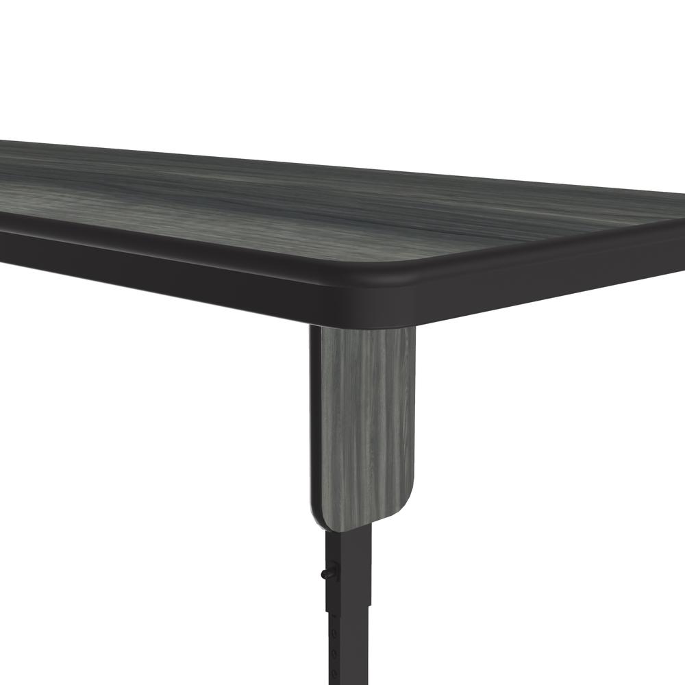 Adjustable Height Deluxe High-Pressure Folding Seminar Table with Panel Leg 24x60" RECTANGULAR, NEW ENGLAND DRIFTWOOD BLACK. Picture 4