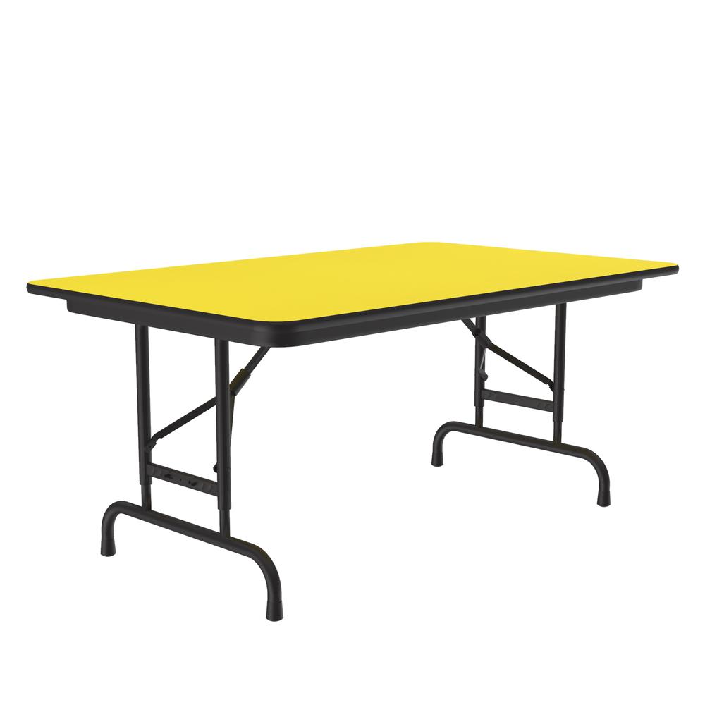 Adjustable Height High Pressure Top Folding Table 30x48", RECTANGULAR YELLOW BLACK. Picture 5