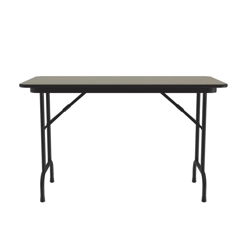 Deluxe High Pressure Top Folding Table 24x48" RECTANGULAR SAVANNAH SAND, BLACK. Picture 5