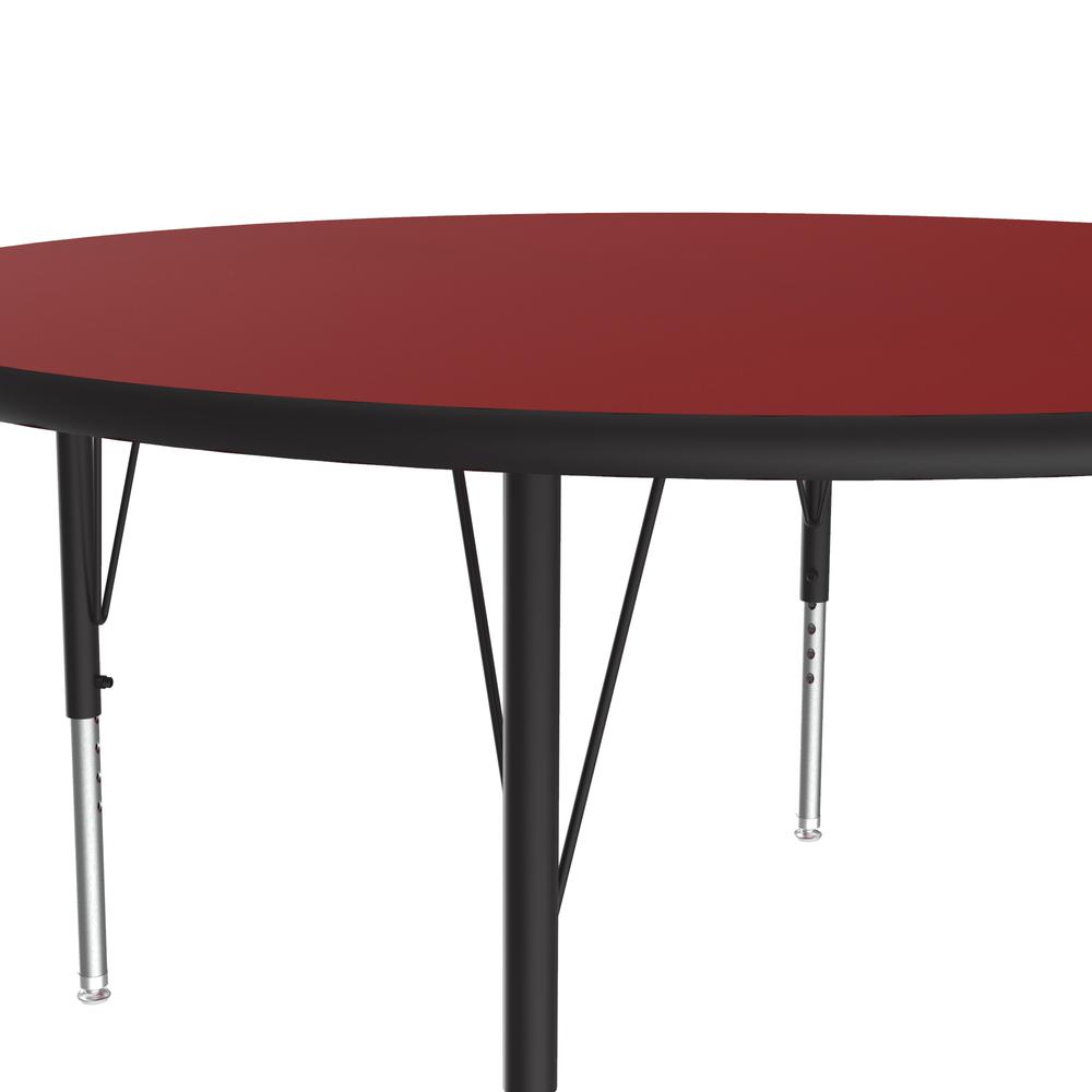 Deluxe High-Pressure Top Activity Tables 48x48" ROUND, RED BLACK/CHROME. Picture 4