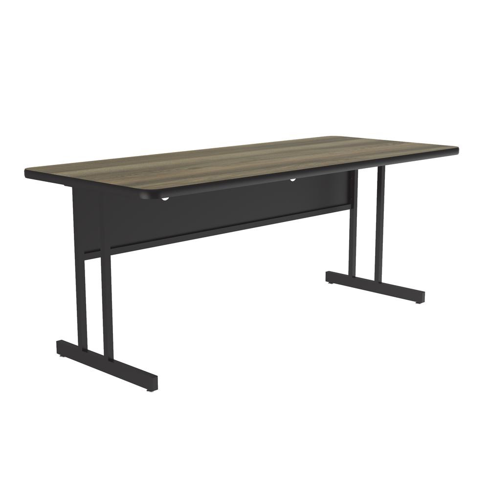 Desk Height  Deluxe HIgh-Pressure Top Computer/Student Desks , 30x60" RECTANGULAR COLONIAL HICKORY BLACK. Picture 1
