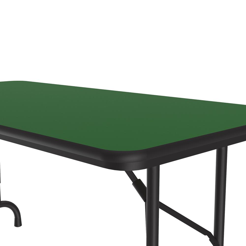 Adjustable Height High Pressure Top Folding Table, 24x48", RECTANGULAR, GREEN BLACK. Picture 7