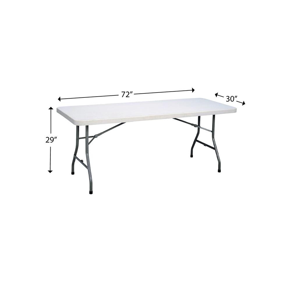 Economy Blow-Molded Plastic Folding Table, 30x72" RECTANGULAR, GRAY GRANITE CHARCOAL. Picture 8