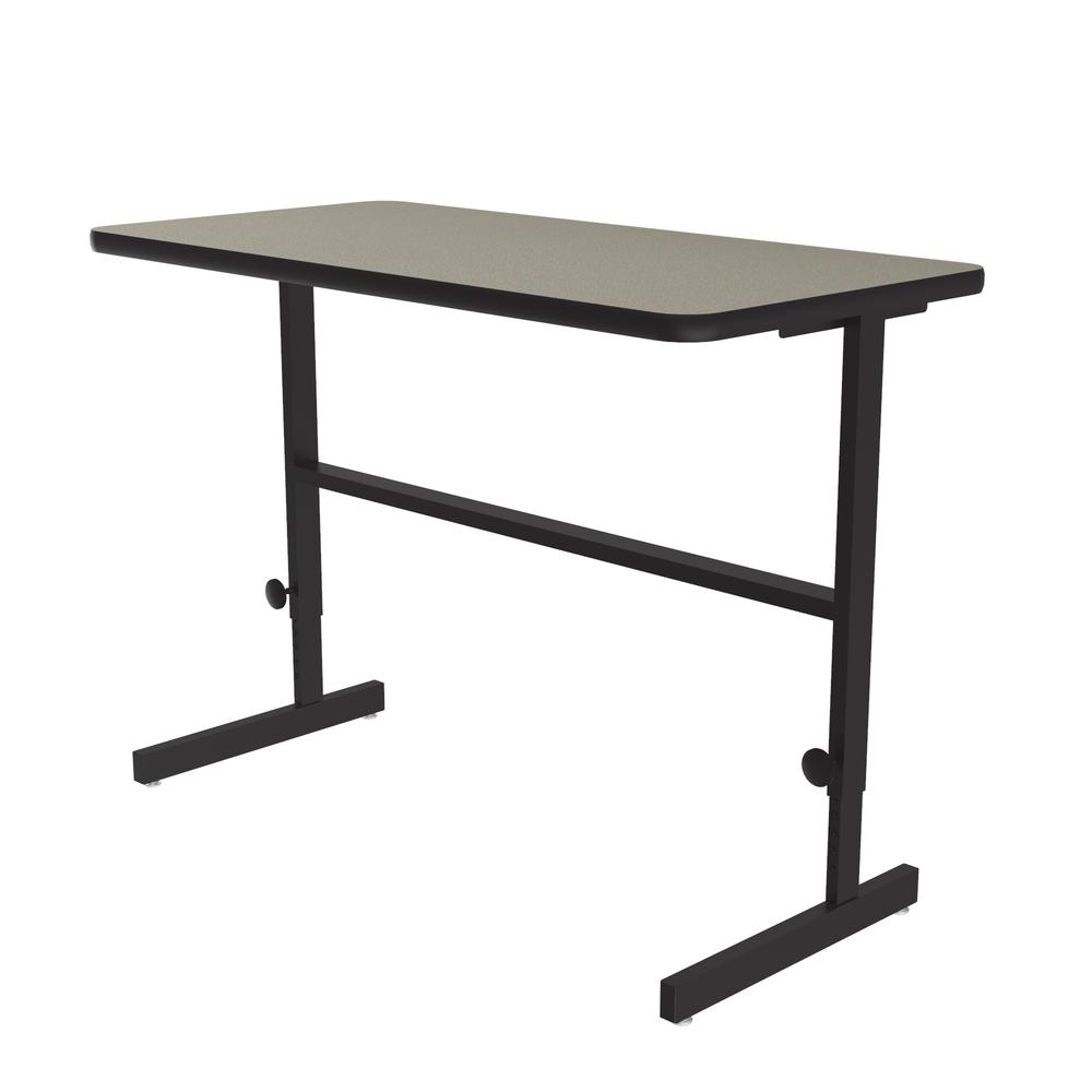 Deluxe High-Pressure Laminate Top Adjustable Standing  Height Work Station, 24x48" RECTANGULAR SAVANNAH SAND BLACK. Picture 8
